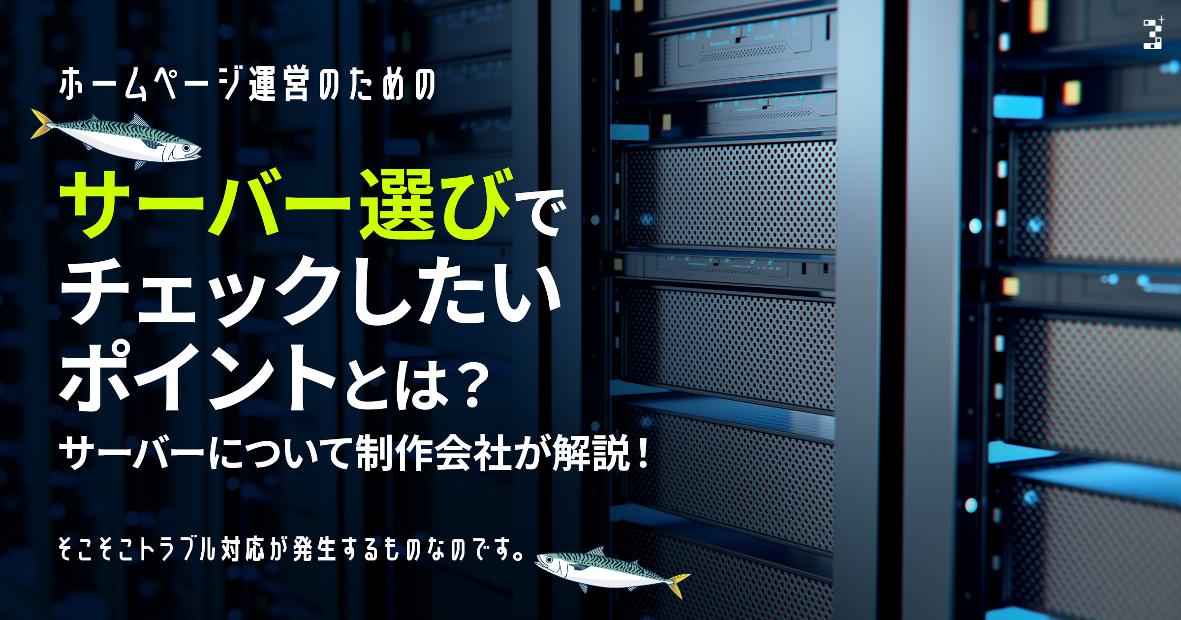 ホームページ運営のためのサーバー選びでチェックしたいポイントとは？サーバーについて制作会社が解説！